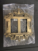 Nostalgic Warehouse 719726 Victorian Double Rocker / GFI Wall Plate - Antique Brass