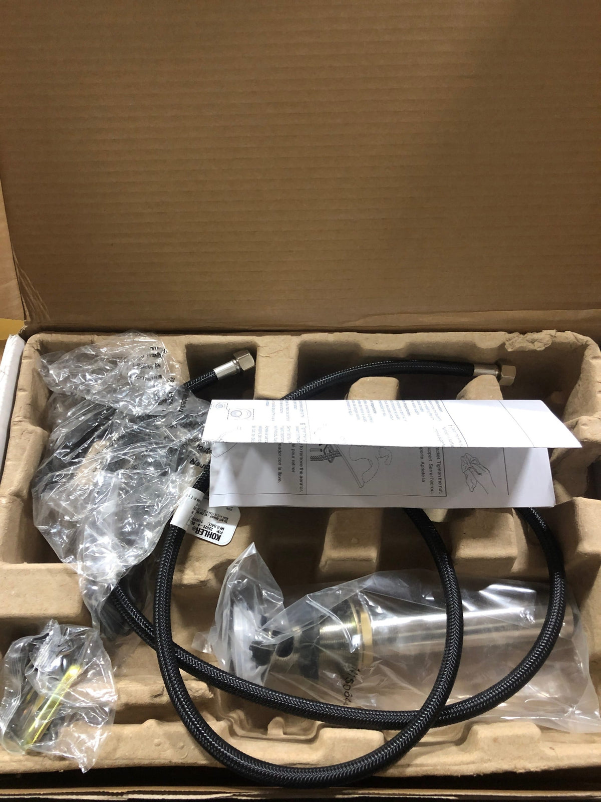 Kohler K-22022-4-BL Tempered 1.2 GPM Single Hole Bathroom Faucet with Pop-Up Drain Assembly - Matte Black