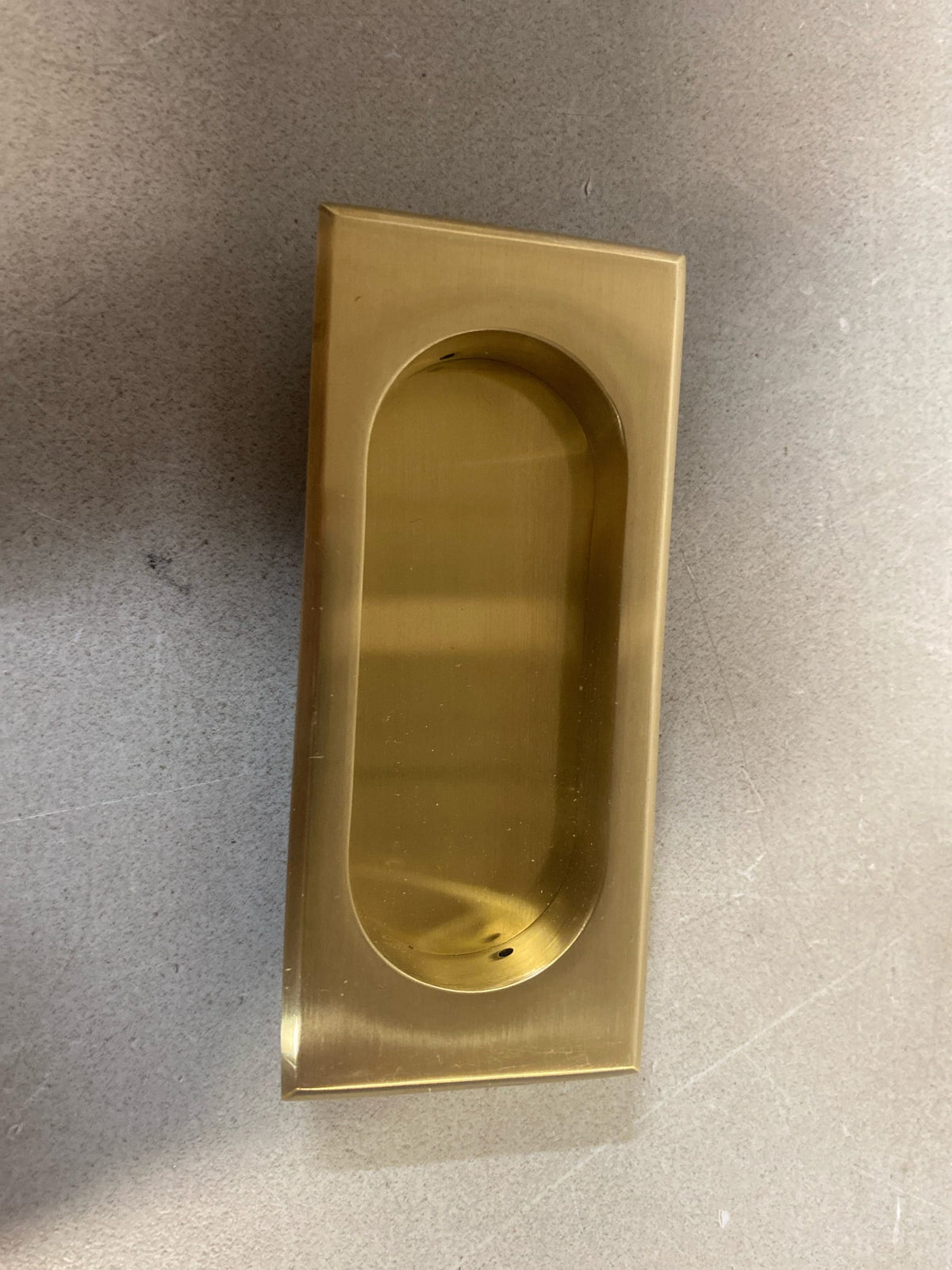 Emtek 2201TWB 4 Inch High Solid Brass Rectangular Flush Pull for Sliding Doors - Tumbled White Bronze