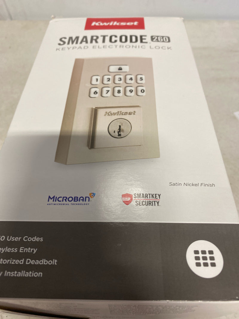 Kwikset 9260CNT-15S SmartCode Deadbolts Touchpad Single Cylinder Keyless Entry Deadbolt with UL Fire Rating and Smartkey Technology - Satin Nickel