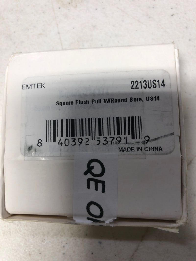 Emtek 2213US14 Square 2-1/2 Inch Square Flush Door Pull - Polished Nickel