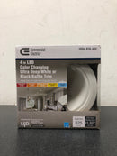 Commercial electric 53196201 4 in. Low Glare Deep Baffle Adjustable CCT Integrated LED Recessed Light Trim 625 Lumens Wet Rated Dimmable