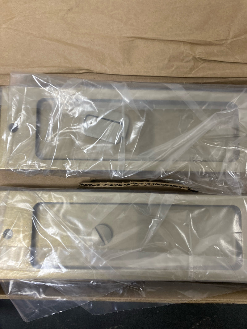 Emtek 2125TWB134 Rustic Modern Rectangular 8-1/2 Inch Privacy Mortise Pocket Door Lock for 1-3/4" Thick Doors - Tumbled White Bronze