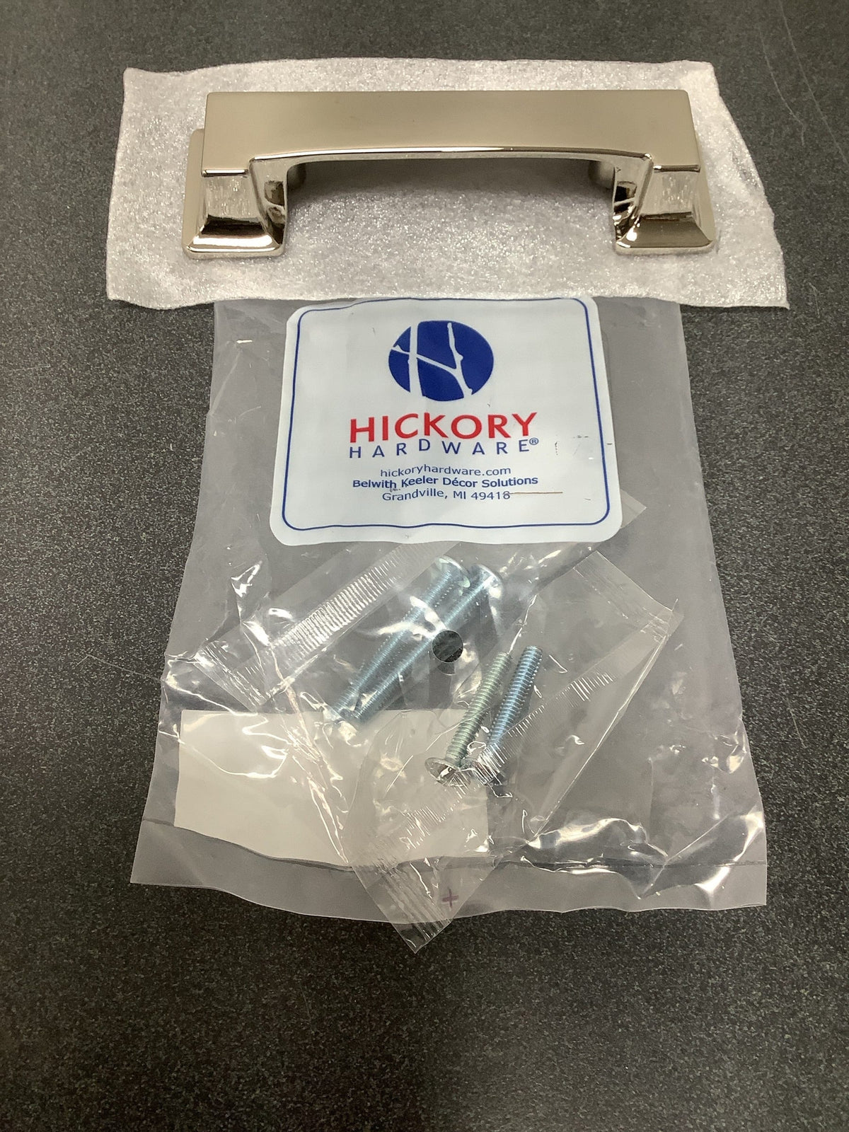Hickory Hardware P3013-14 Studio 3 and 3-3/4" Dual Center to Center Square Block Cabinet Cup Pull / Drawer Cup Pull - Polished Nickel