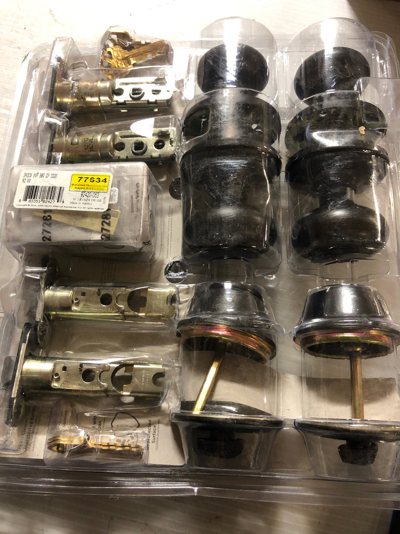 Kwikset T242CV11PSMTCPC Cove Venetian Bronze Keyed Entry Door Knob and Single Cylinder Deadbolt Project Pack featuring SmartKey and Microban