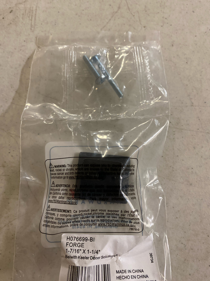 Hickory Hardware H076699-BI Forge 1-7/16 Inch (37 mm) Farmhouse Chic Classic Rectangular Cabinet Knob / Drawer Knob - Black Iron