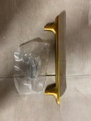 Hickory Hardware H078780BGB Maven 5-1/16 Inch (128mm) Center to Center Oval Flat Concave Modern Bar Cabinet Handle / Drawer Pull - Brushed Golden Brass