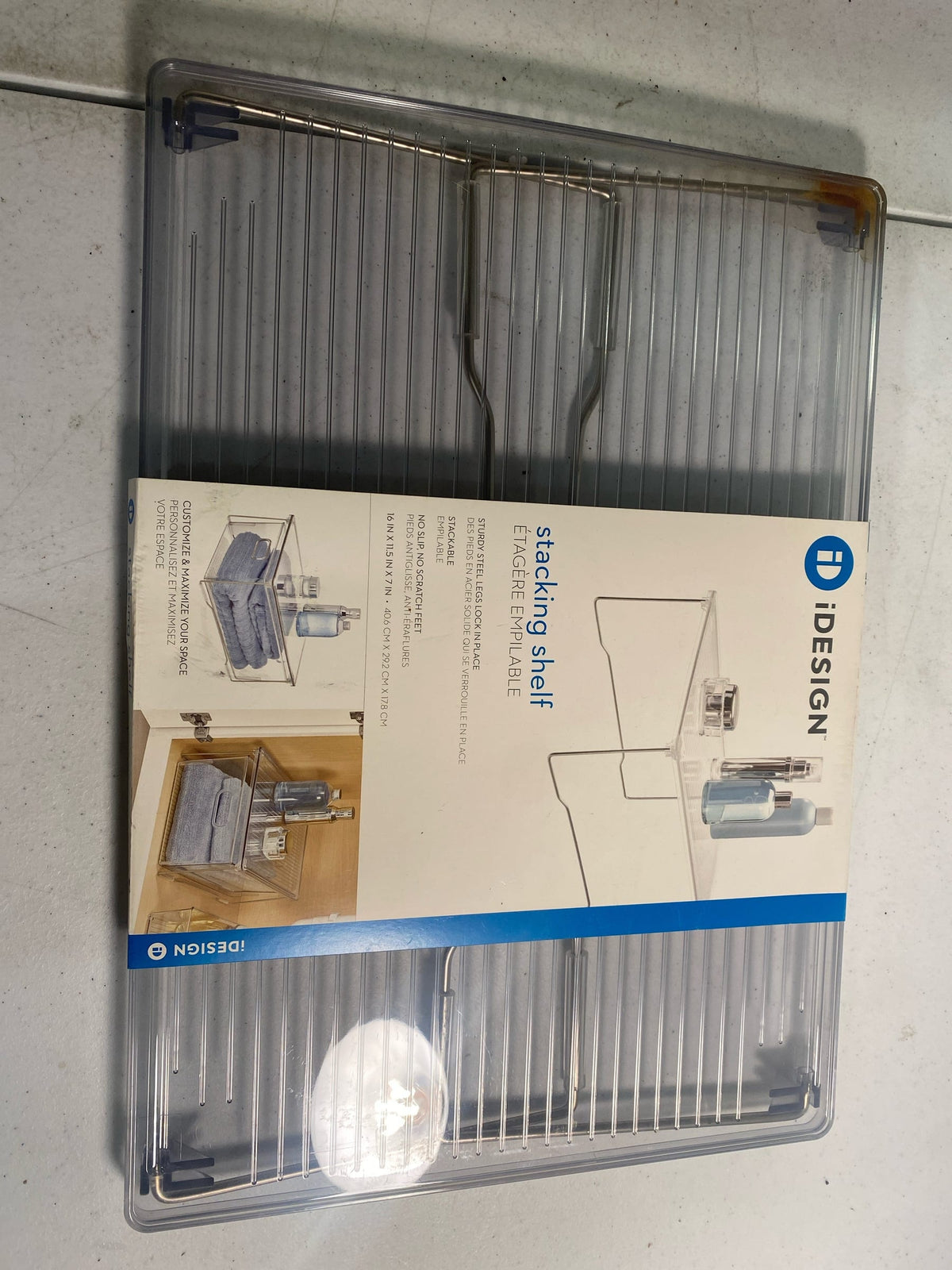 Idesign 03672 RPET Bath Cabinet Organizer Stacking Shelf in Clear