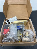 Emtek C520MDCUS4 Modern Disc Crystal Privacy Door Knobset with Brass Rosette with CF Mechanism - Satin Brass