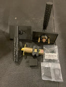 Emtek Select Passage, Modern Rectangular Rosette, Hammered Lever (Right Hand, T-Bar Stem, Flat Black)