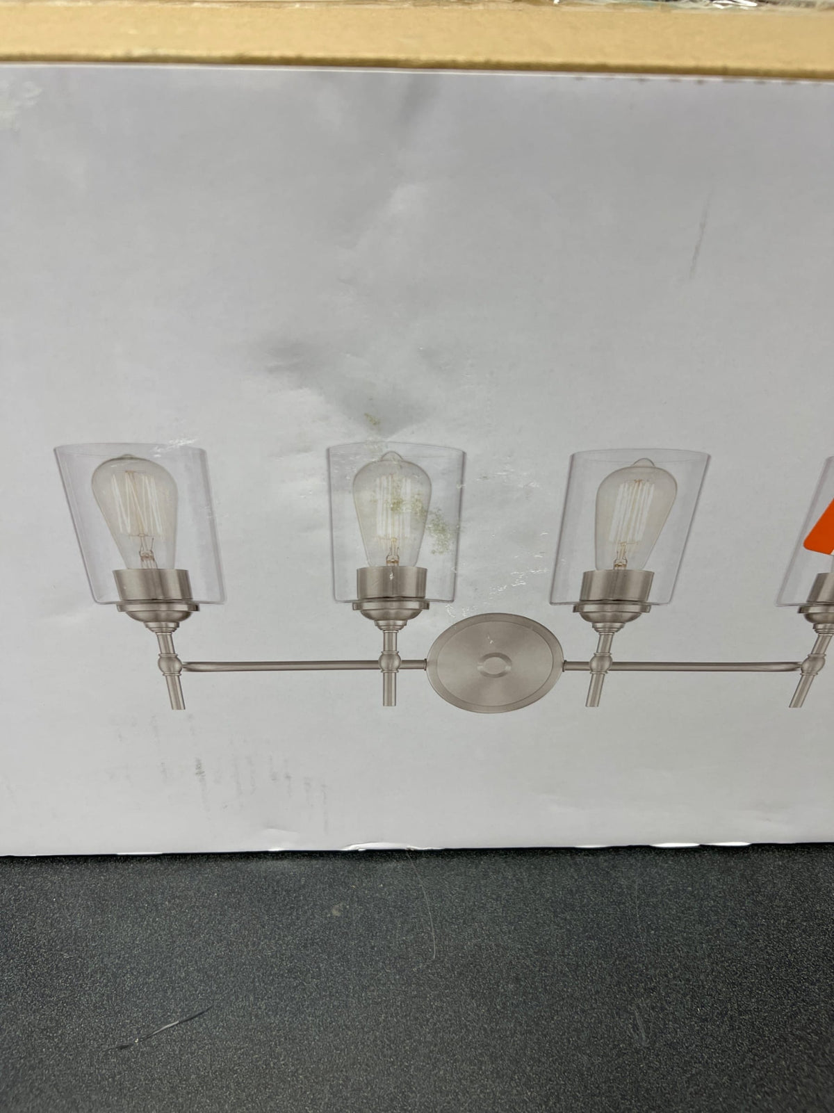 Home decorators collection 39343-HBO Ayelen 4-Light Brushed Nickel Modern Bathroom Vanity Light with Clear Glass