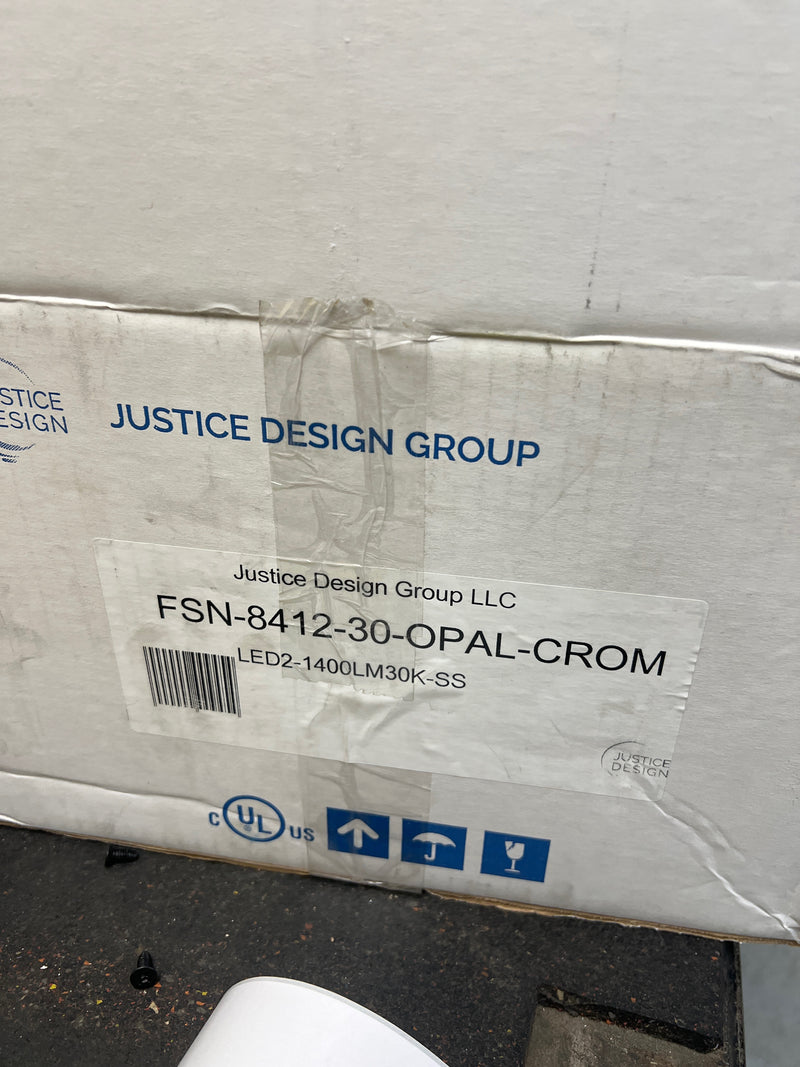 Justice Design Group FSN-8412-30-OPAL-CROM Fusion 15.5" Union 2 Light Vanity Light - Polished Chrome