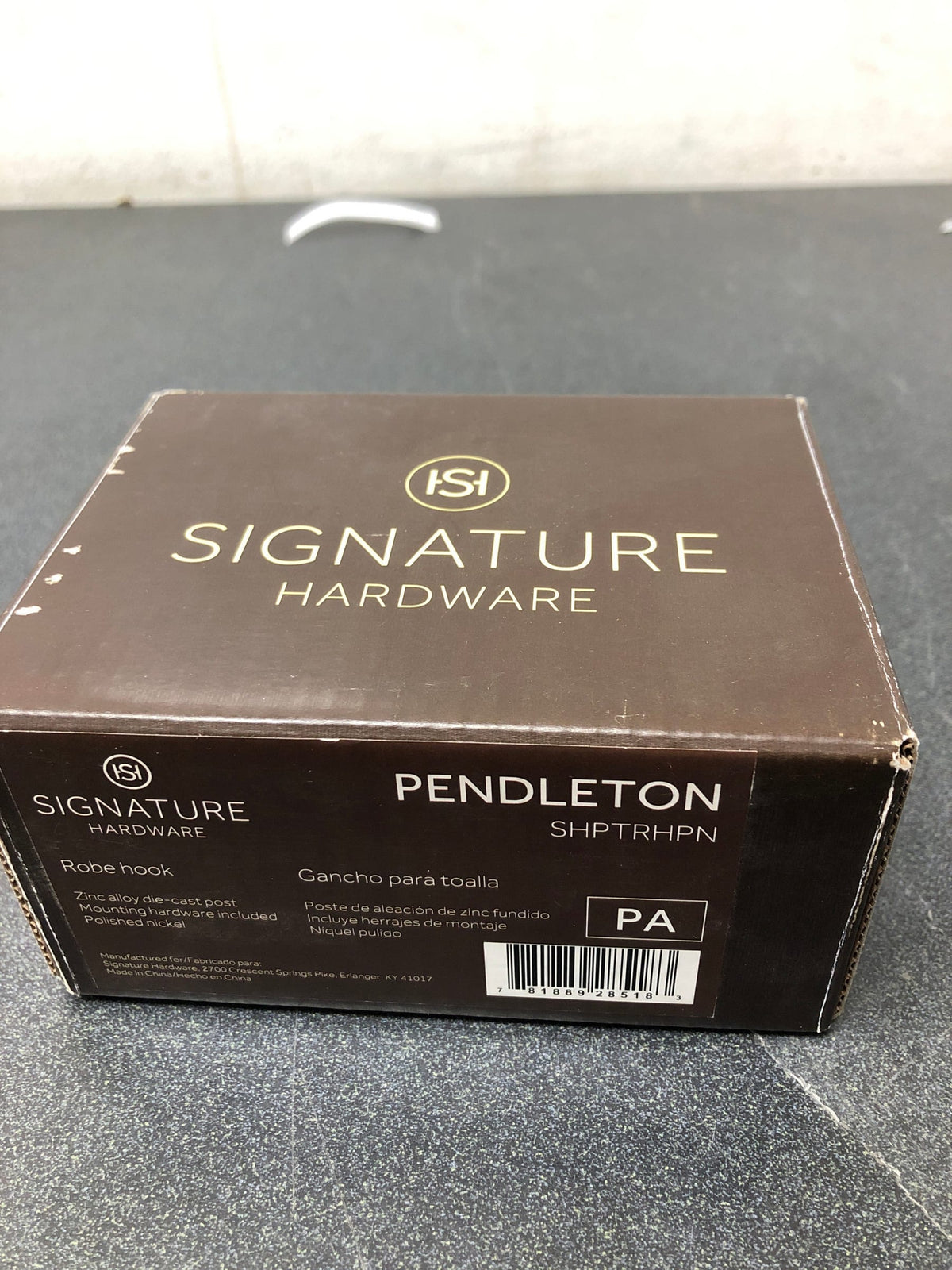 Signature Hardware SHPTRHPN Pendleton Single Robe Hook - Polished Nickel