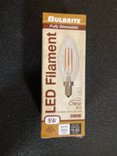 Bulbrite 861585 Pack of (4) 5 Watt Dimmable B11 Candelabra (E12) LED Bulbs - Clear - 500 Lumens, 3000K, and 80CRI - Clear