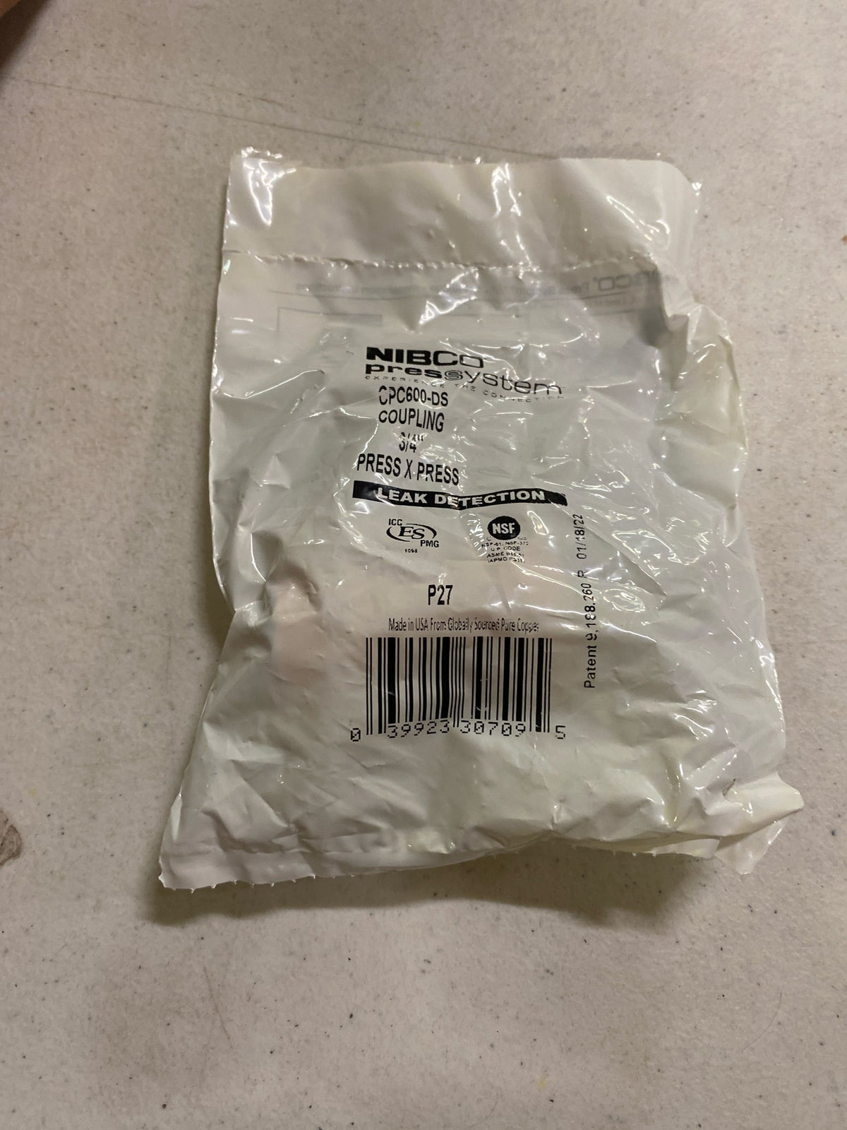 NIBCO GIDDS-335042 Press Coupling 3/4" With Stop - 335042