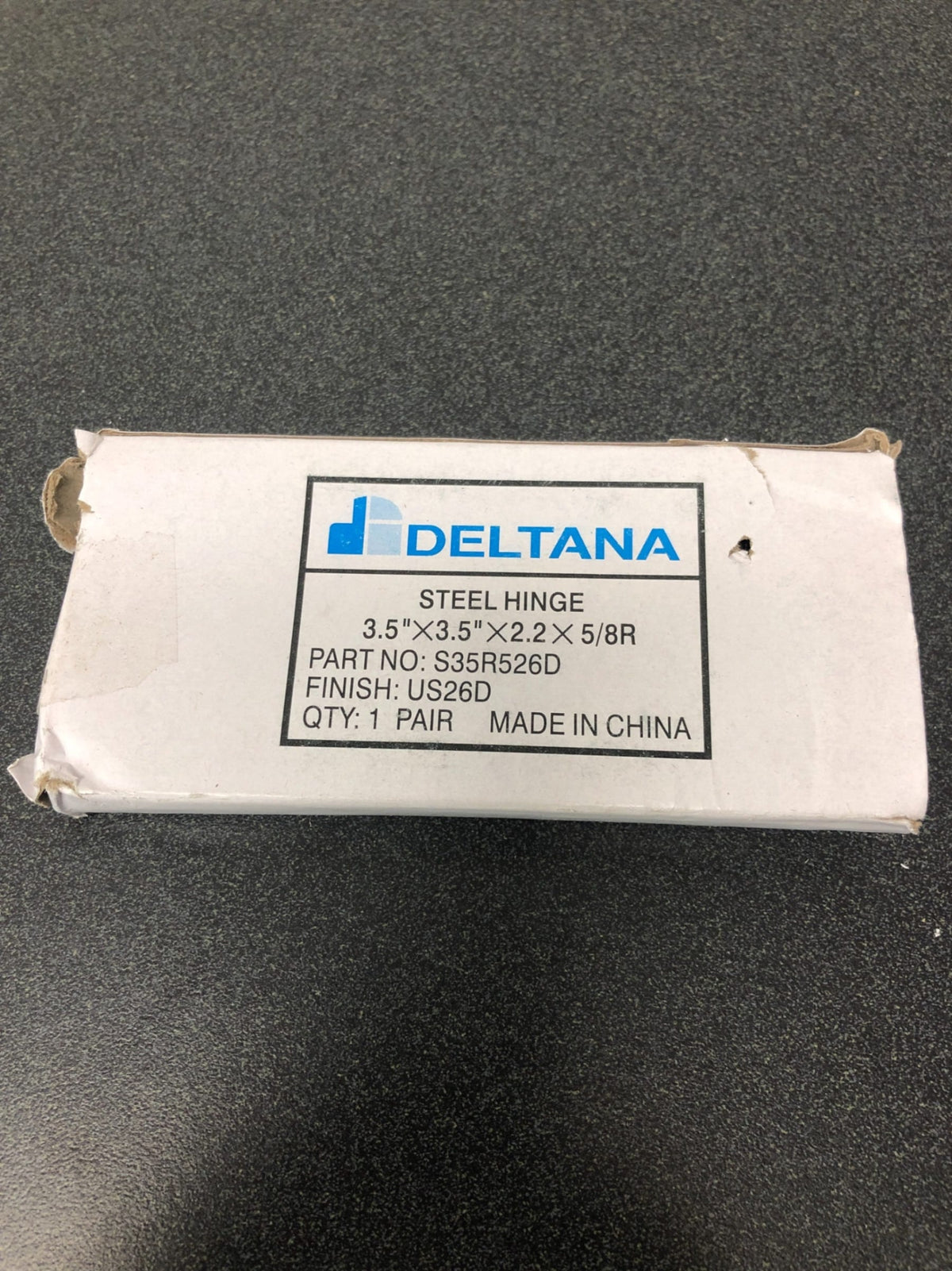 Deltana S35R526D 3-1/2 x 3-1/2 Plain Bearing 5/8" Radius Corner Full Mortise Hinge - Pair - Satin Chrome