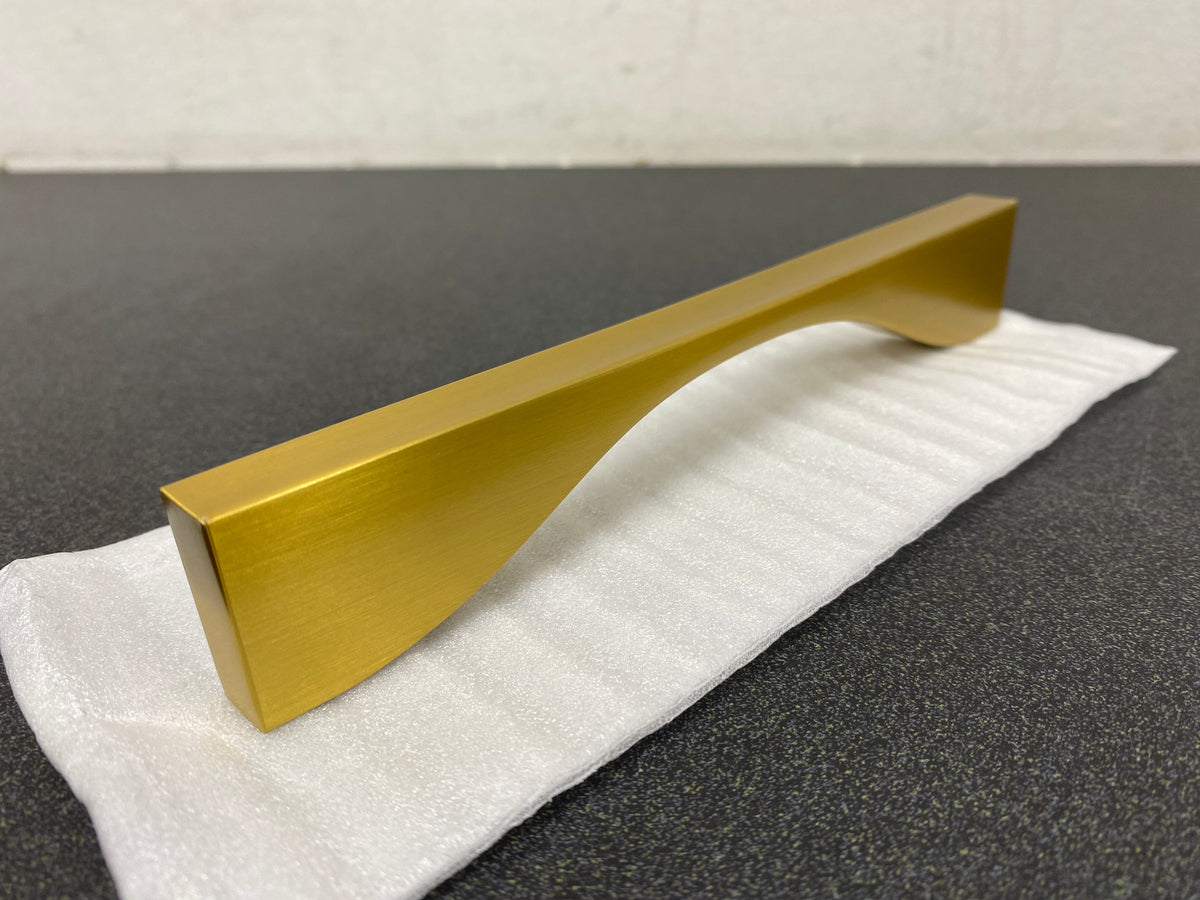 Belwith Keeler B076151-BGB Channel 6-5/16 Inch (160 mm) Center to Center Modern Bauhaus Cabinet Handle / Drawer Pull - Brushed Golden Brass