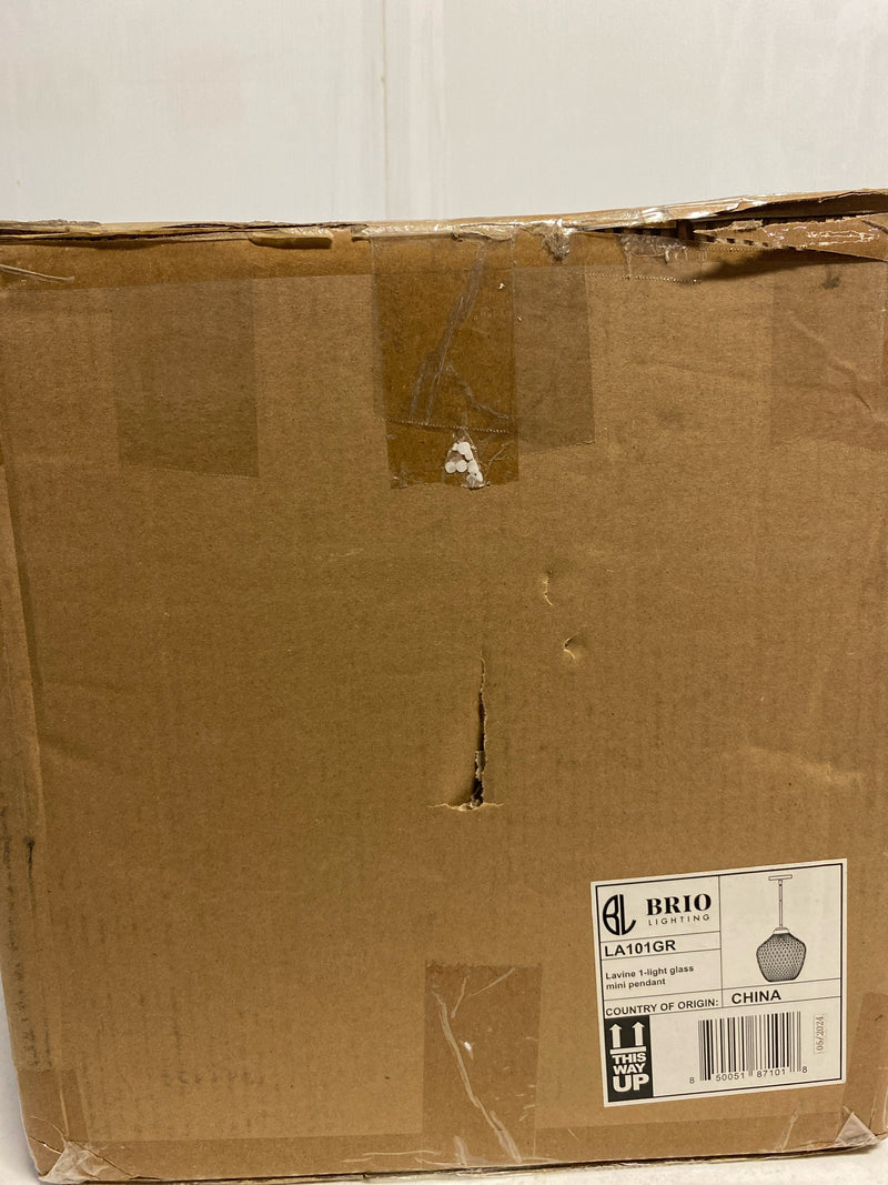 Parrot uncle LA101GR Lavine 1-Light Shaded Mini Pendant Light with Olive Handblown Glass Shade