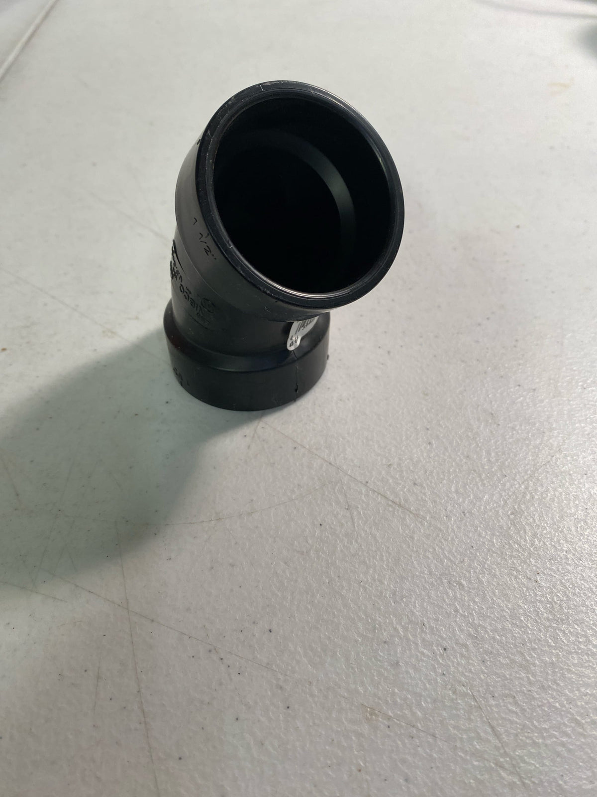 NIBCO Fig No U5806, 1-1/2 in. ABS DWV 45 Degree Elbow Hub, Solvent Weld