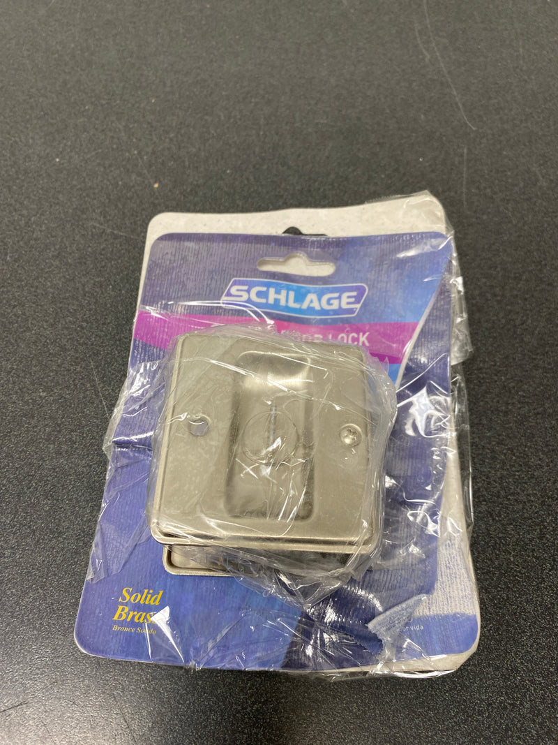 SCHLAGE LOCK CO SC991B-619 Sliding DR Lock, Satin Nickel