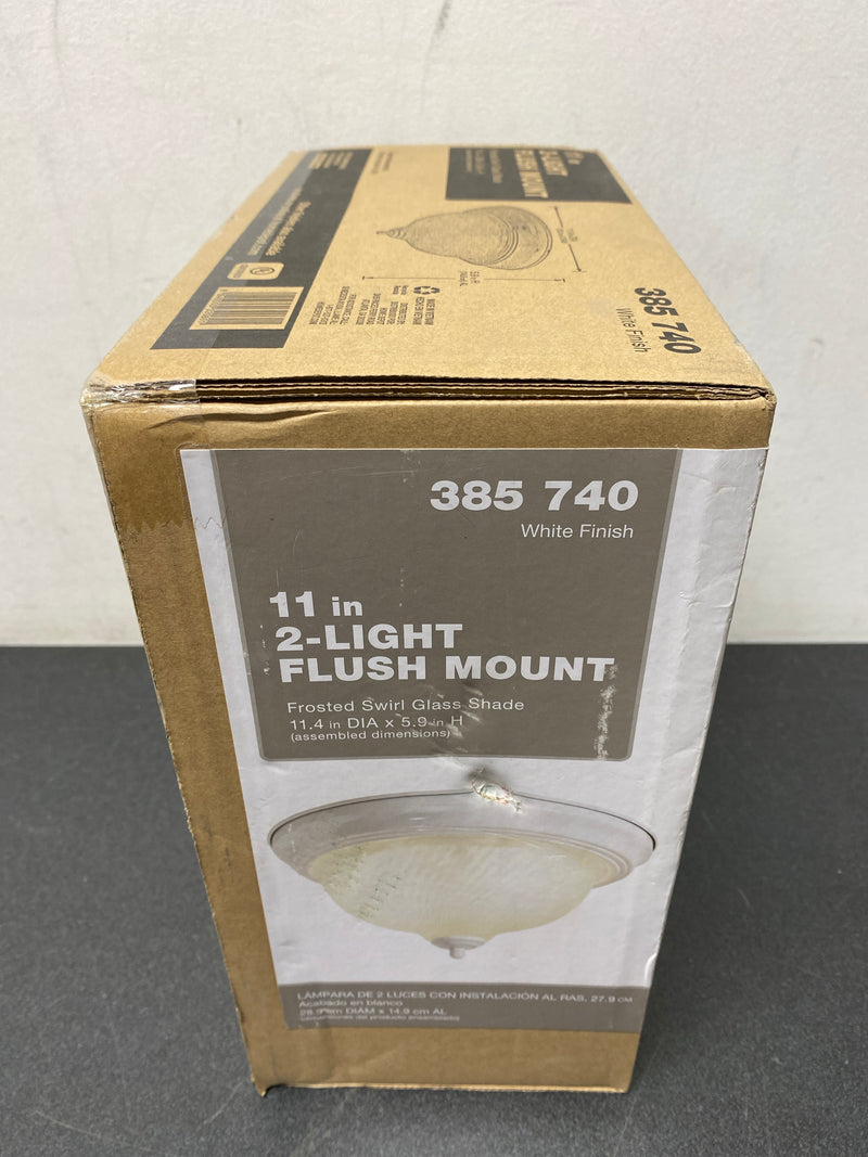 Unbranded FZP8012A/WH 11 in. 2-Light White Flush Mount