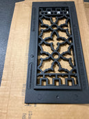 Reggio Registers 612-ABNH Scroll 4" x 10" Aluminum Floor Grille without Mounting Holes - Black Aluminum