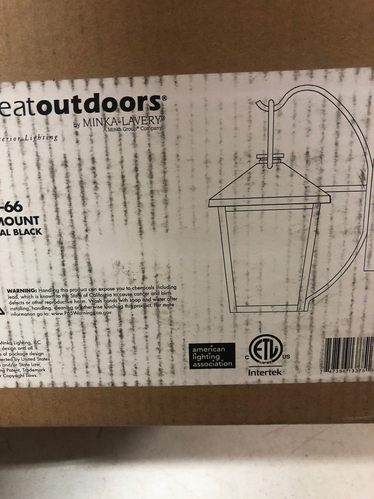 The Great Outdoors 78000-66 Parkside 15" Tall Outdoor Wall Sconce - Sand Coal Black