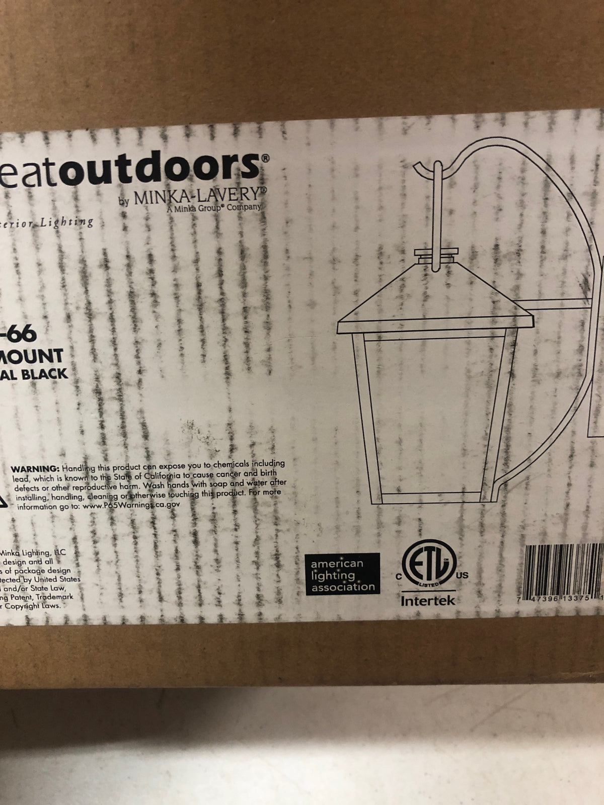 The Great Outdoors 78000-66 Parkside 15" Tall Outdoor Wall Sconce - Sand Coal Black