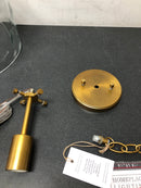 Capital Lighting 325717AD Single Light 15" Tall Pendant with Clear Water Glass Shade - Aged Brass