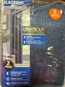 Lightsout with enershield technology HDHYDN-400-450 Hayden Blue Embossed 38 in. W x 84 in. L Rod Pocket Blackout Curtains (2 Panels)