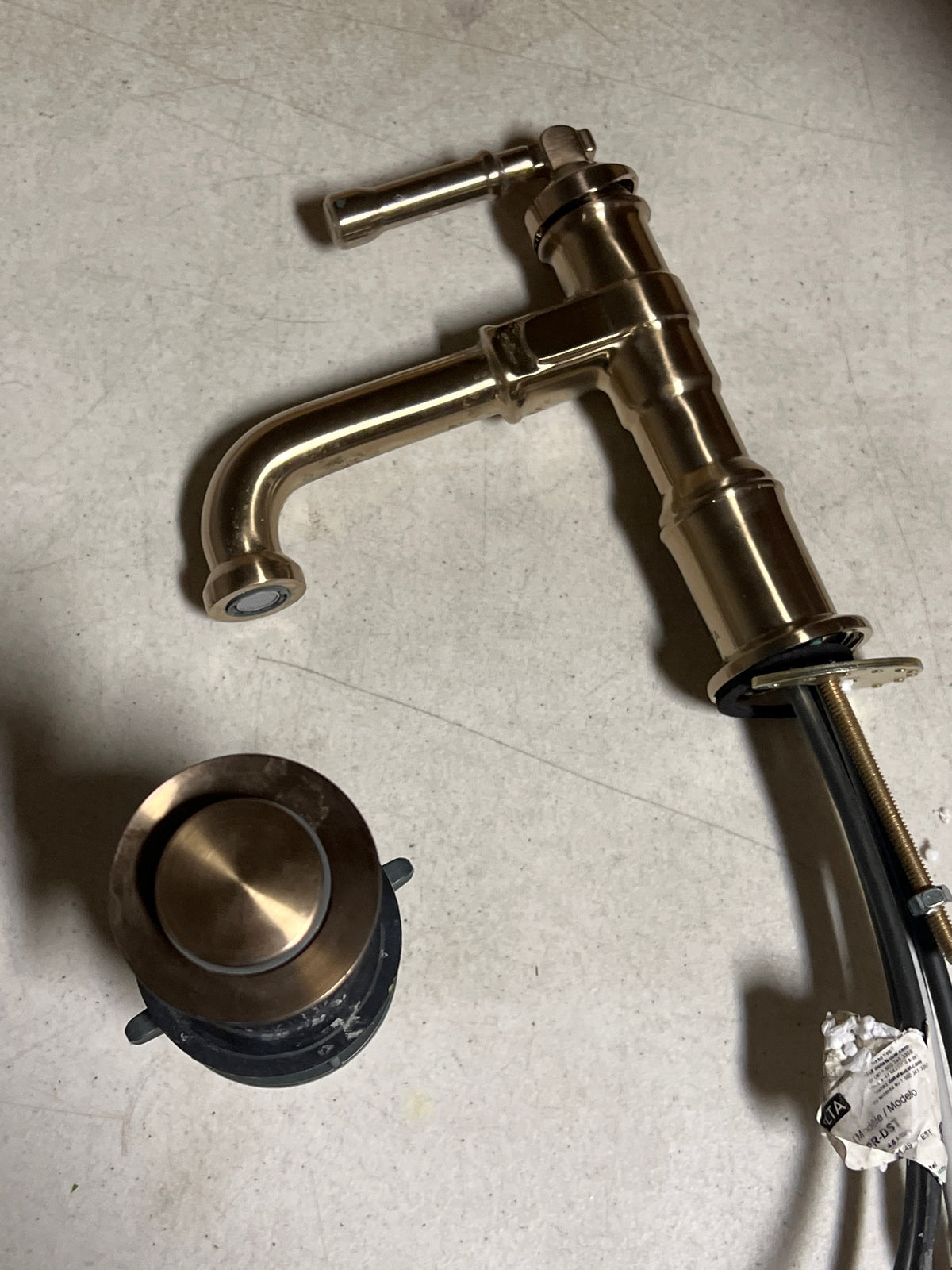 Delta 584-CZ-PR-DST Broderick 1.2 GPM Single Hole Bathroom Faucet with Push Pop-Up Drain Assembly and Lever Handle - Lumicoat Champagne Bronze