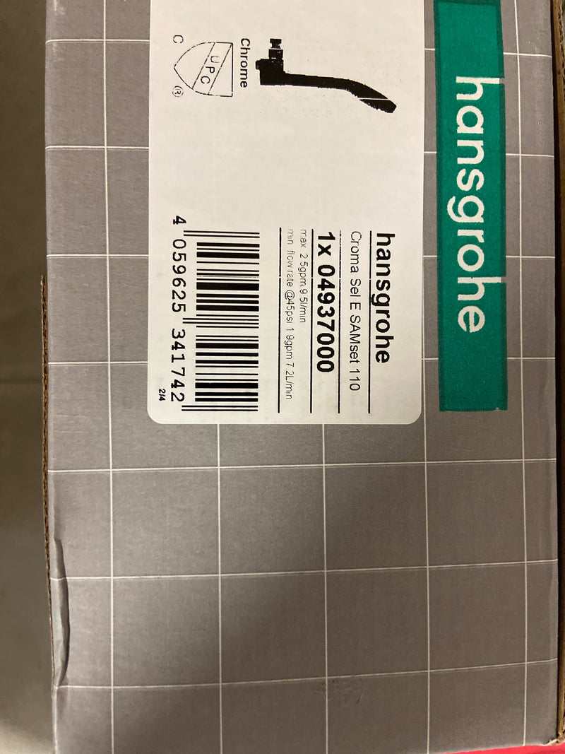 Hansgrohe 04937000 Croma Select E 2.5 GPM Multi Function Hand Shower Package with Select and QuickClean Technologies - Includes Hose and Hand Shower Holder - Chrome