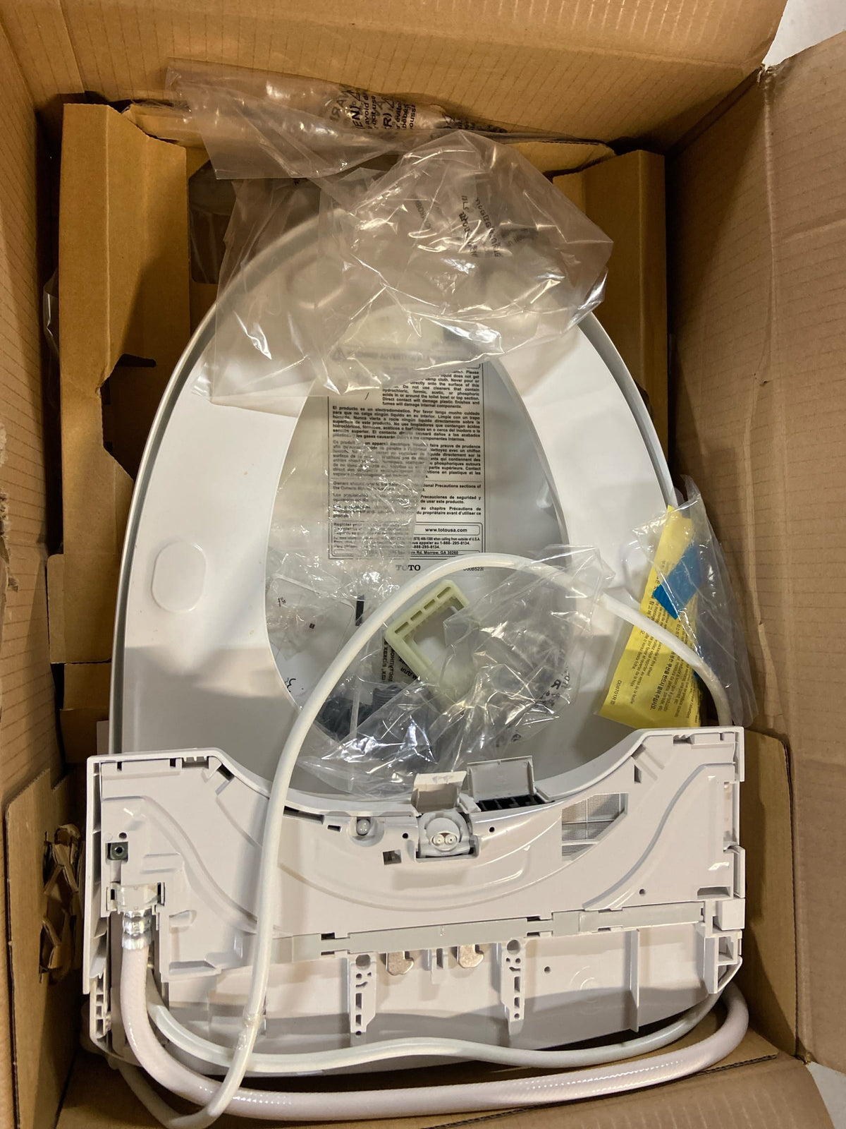 TOTO WASHLET S5 Electronic Bidet Toilet Seat with Instantaneous Water Heating, PREMIST and EWATER+ Wand Cleaning, Elongated, Cotton White - SW3446#01