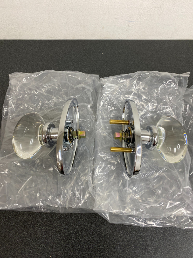 Emtek 820HTUS26 Hampton Crystal Privacy Knobset with Brass Rosette - Polished Chrome