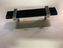 Sietto P-1903-5.5-PC Adjustable Center to Center 5-1/2 Inch Long Handle Cabinet Pull with Black Glass - Polished Chrome