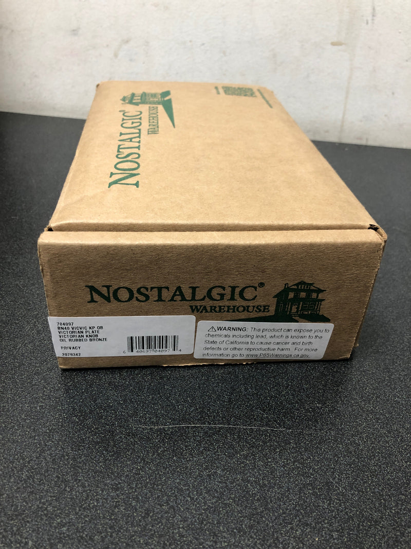 Nostalgic Warehouse Vicvic_Prv_238_Nk Victorian Solid Brass Privacy Door Knob Set - Bronze