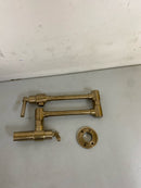 Brizo 62843LF-GL Litze 4 GPM Wall Mounted Double Handle Pot Filler with Knurled Handles - Luxe Gold