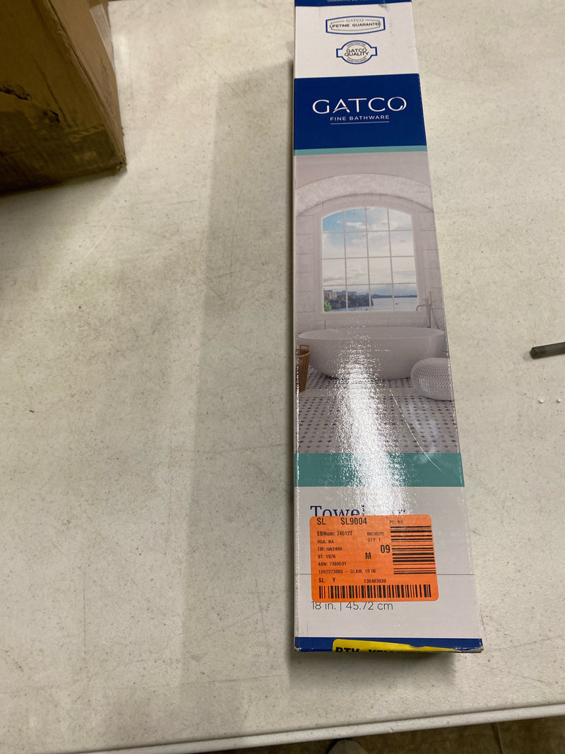 Gatco 4641 Glam 18" Towel Bar, Satin Nickel | Wall Mounted Towel Holder For Bathroom