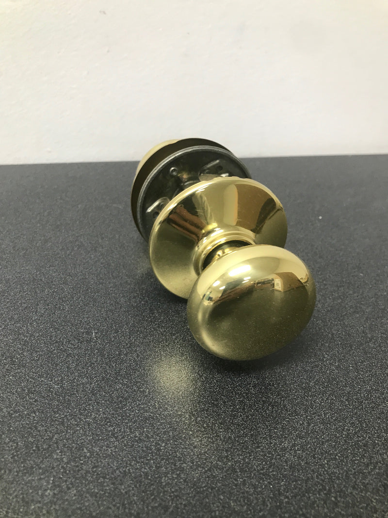 Schlage F10PLY605 Plymouth Passage Door Knob Set - Polished Brass