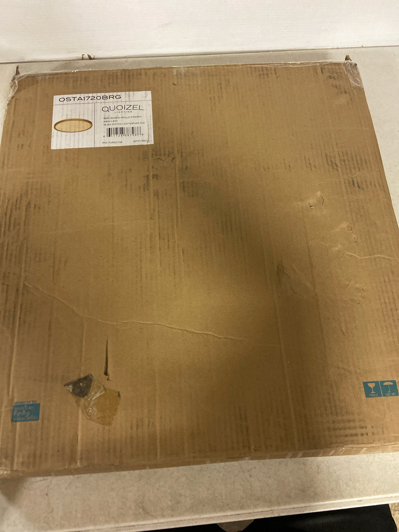 Quoizel OSTA1720BRG Outskirts 20" Wide LED Flush Mount Ceiling Fixture with Alabaster Acrylic Lens - Brushed Gold