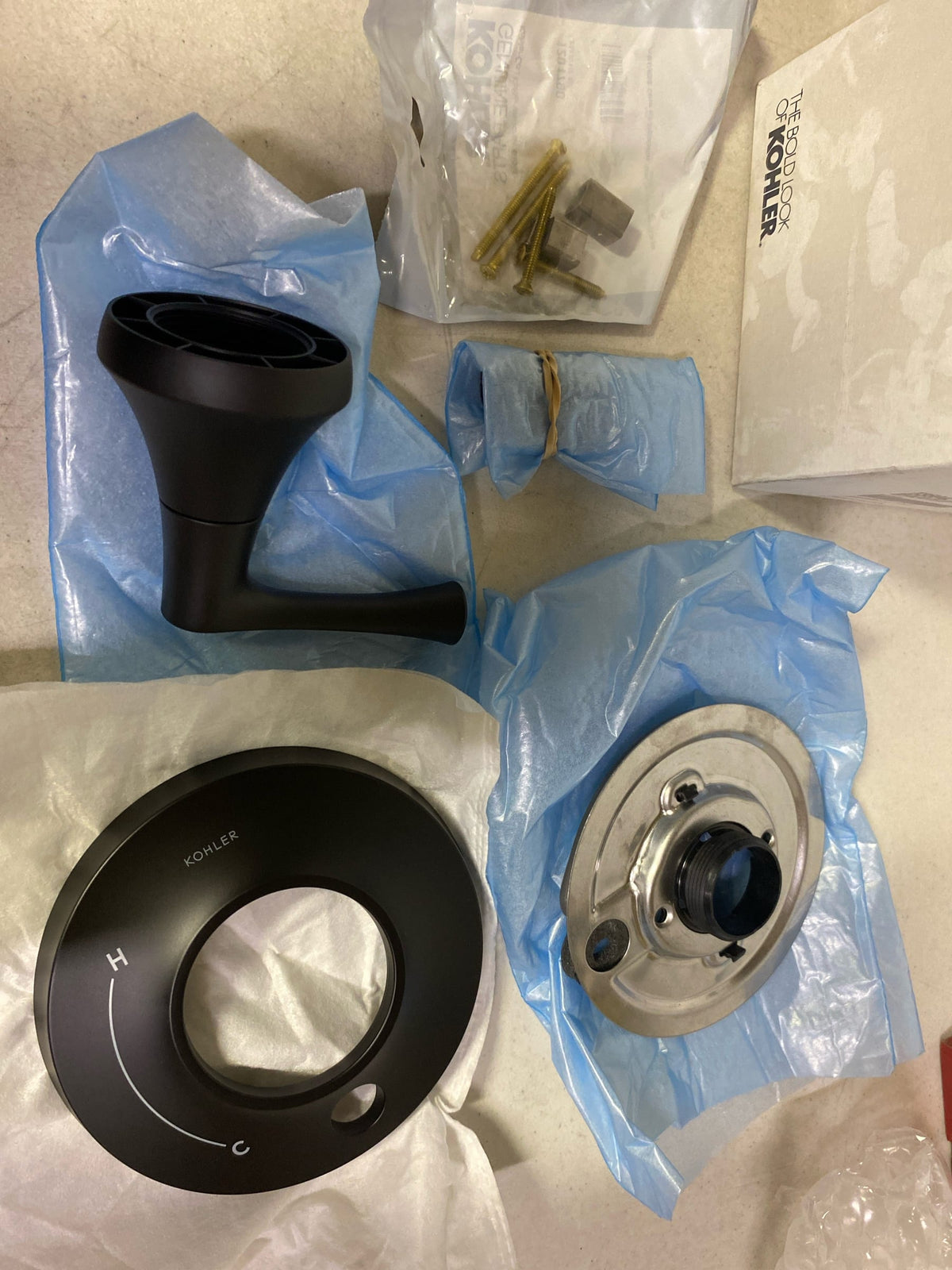 Kohler T35942-4-BL Buckley Rite-Temp valve trim with diverter, Matte Black