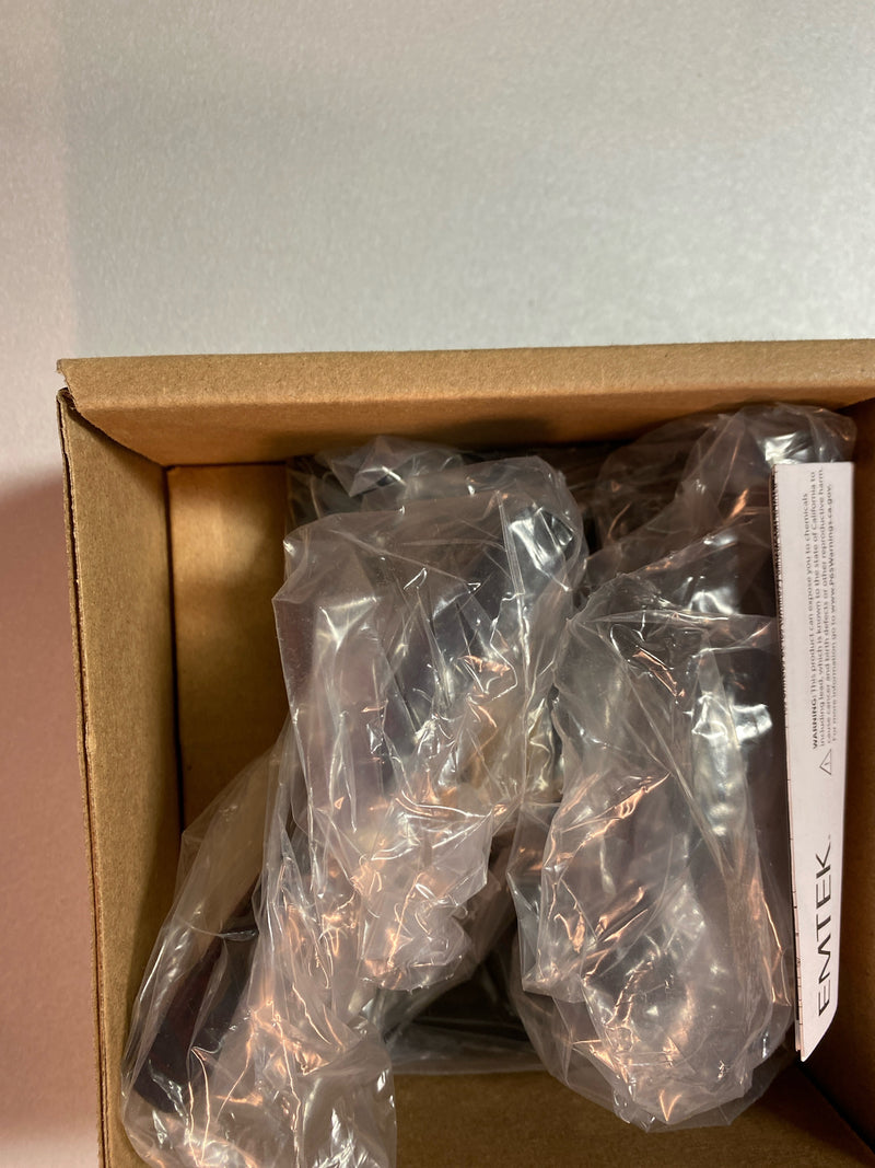 Emtek 5052HLOUS19LH Helios Left Handed Non-Turning Two-Sided Dummy Door Lever Set with Modern Rectangular Rose - Flat Black