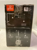 Scarlett 1-Light Plug-In or Hardwire Pendant Lighting, Matte White, Chrome Accents, 15-Foot Black Cloth Hanging Cord