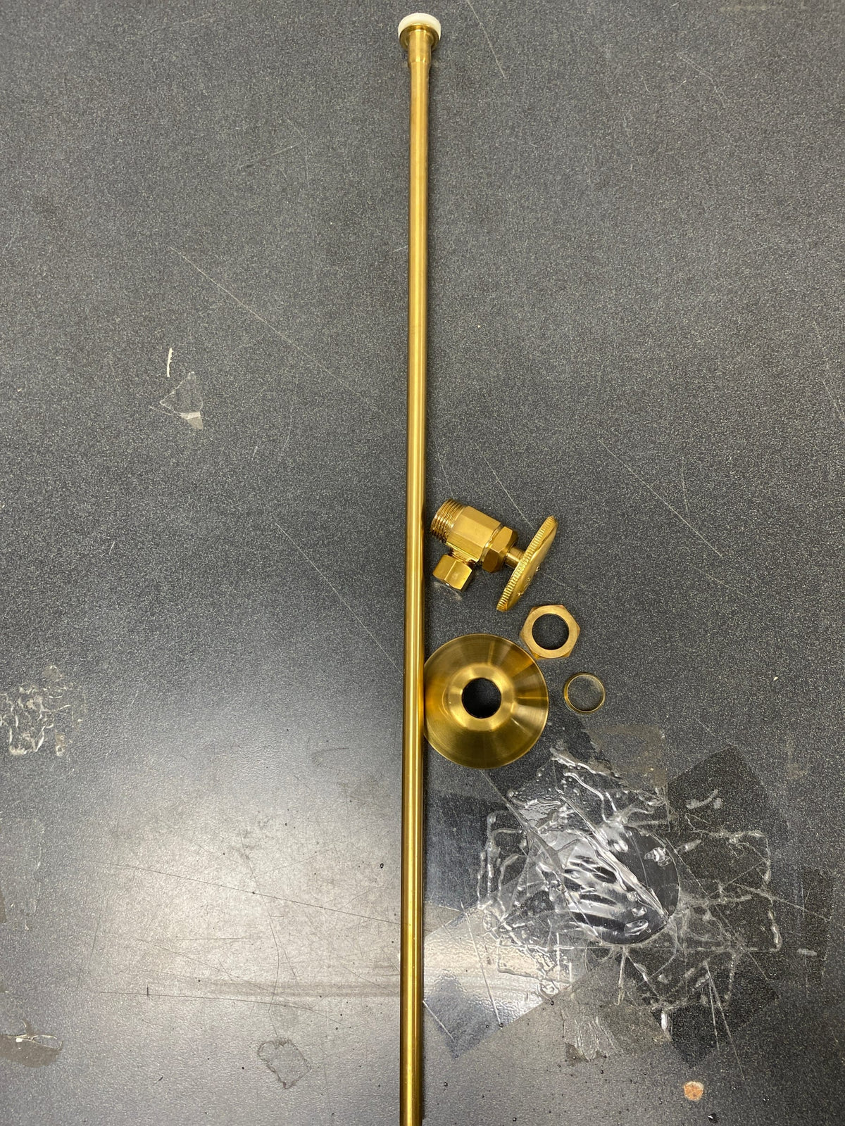 Signature Hardware 477103 Toilet Supply Kit with 5/8" OD X 3/8" OD Angle Stop - Brushed Gold