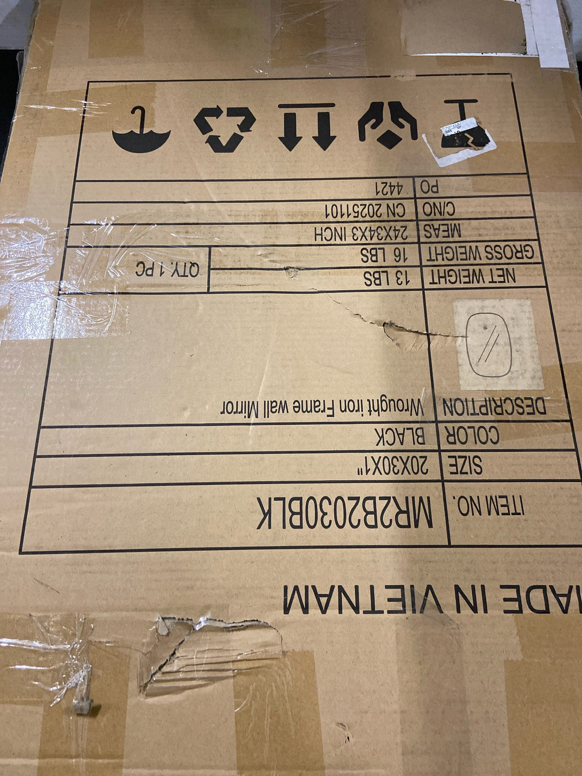 Elegant Decor Brynn 20x30 Oval Modern MDF Wood/Iron Mirror in Black