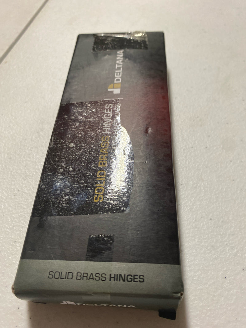 Deltana DSB45B4 4-1/2" x 4-1/2" Ball Bearing Square Corner Full Mortise Hinge - Pair - Satin Brass