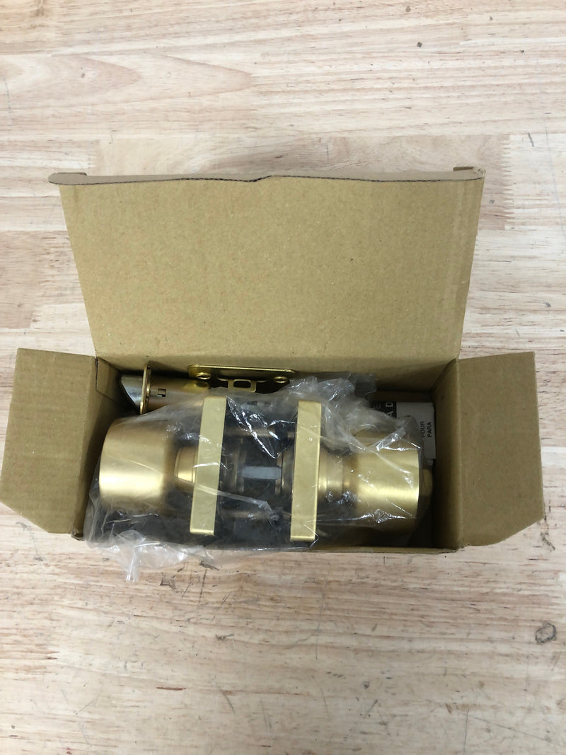 Sure-Loc BG107-SQ SB Bergen Single Cylinder Keyed Entry Door Knob Set with Square Rose - Satin Brass