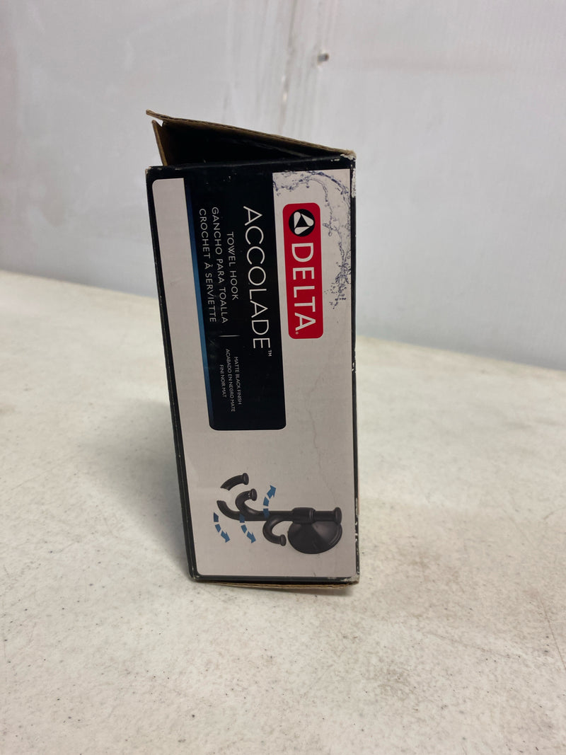 Delta ACC35-MB Accolade Expandable Multi-Purpose Towel Hook Bath Hardware Accessory in Matte Black