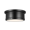 Kichler 52540BK Serca 2 Light 14" Wide Flush Mount Drum Ceiling Fixture with Frosted Glass Shade - Black
