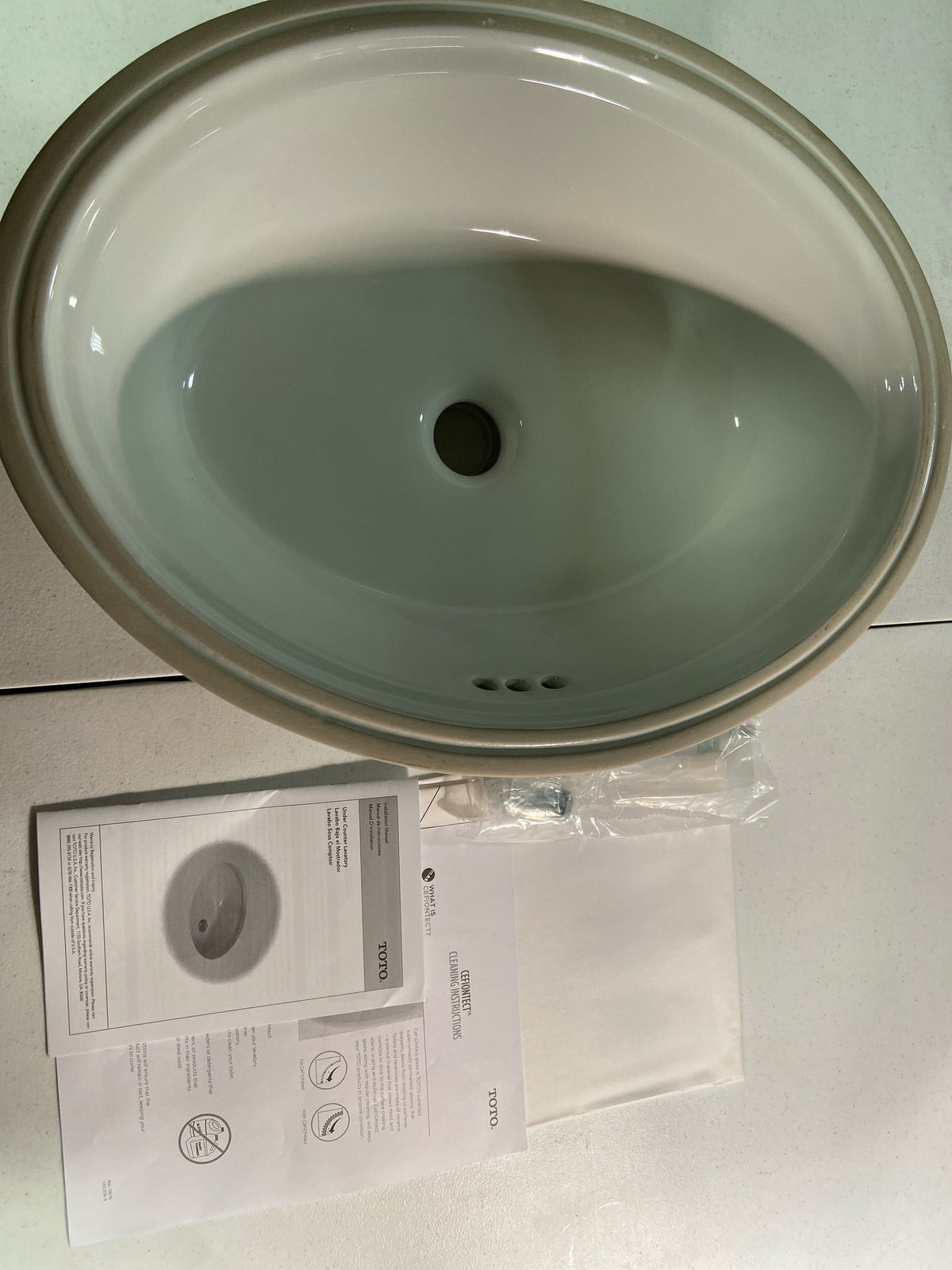 TOTO LT643#01 Dartmouth 17-1/4" Undermount Bathroom Sink with Overflow - Cotton